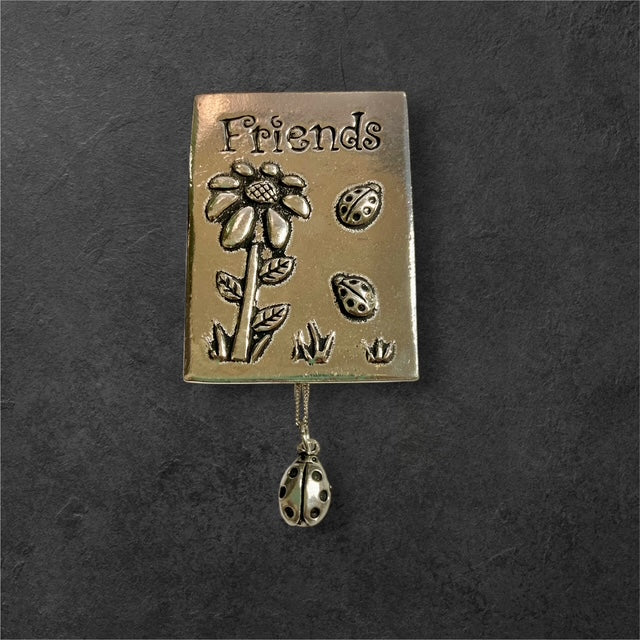 Friends Wish Box with Ladybug Necklace - Pewter - BXJ49