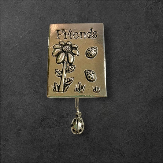 Friends Wish Box with Ladybug Necklace - Pewter - BXJ49