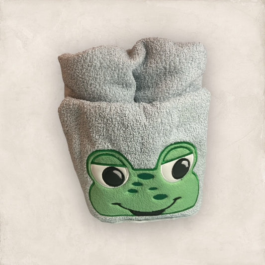 Frog Hooded Towel - Embroidered
