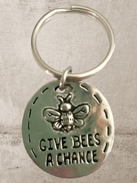 Give Bees a Chance - Pewter Keychain - KC-555