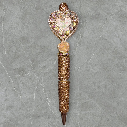 Golden Love Beaded Pen