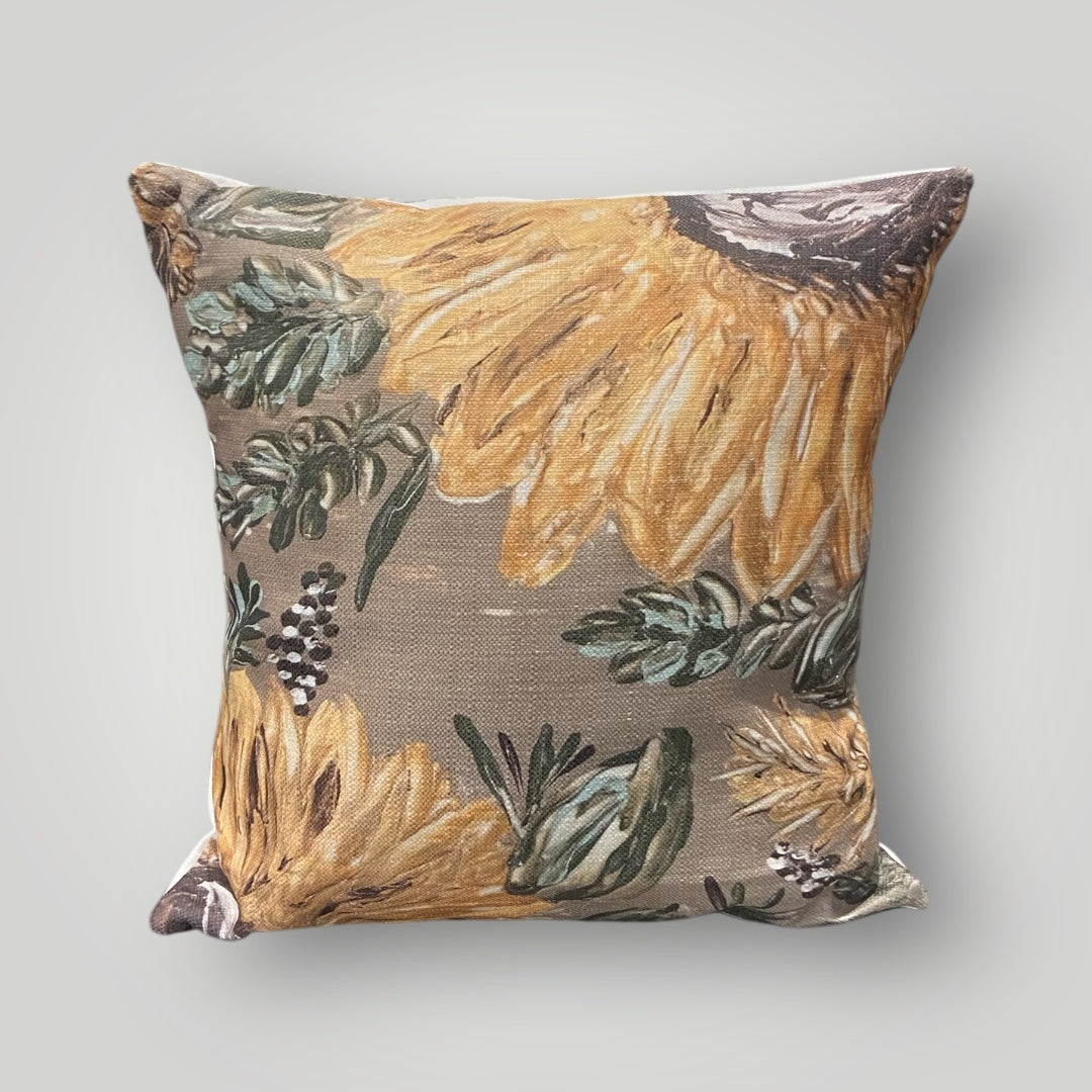 Golden Sunflowers Throw Pillow