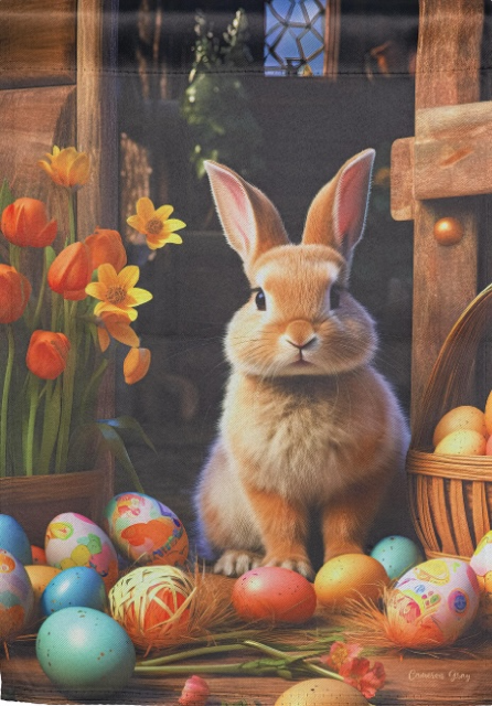 Happy Easter Bunny Garden Flag