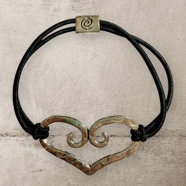 Heart Stretch Bracelet - Pewter - EB9