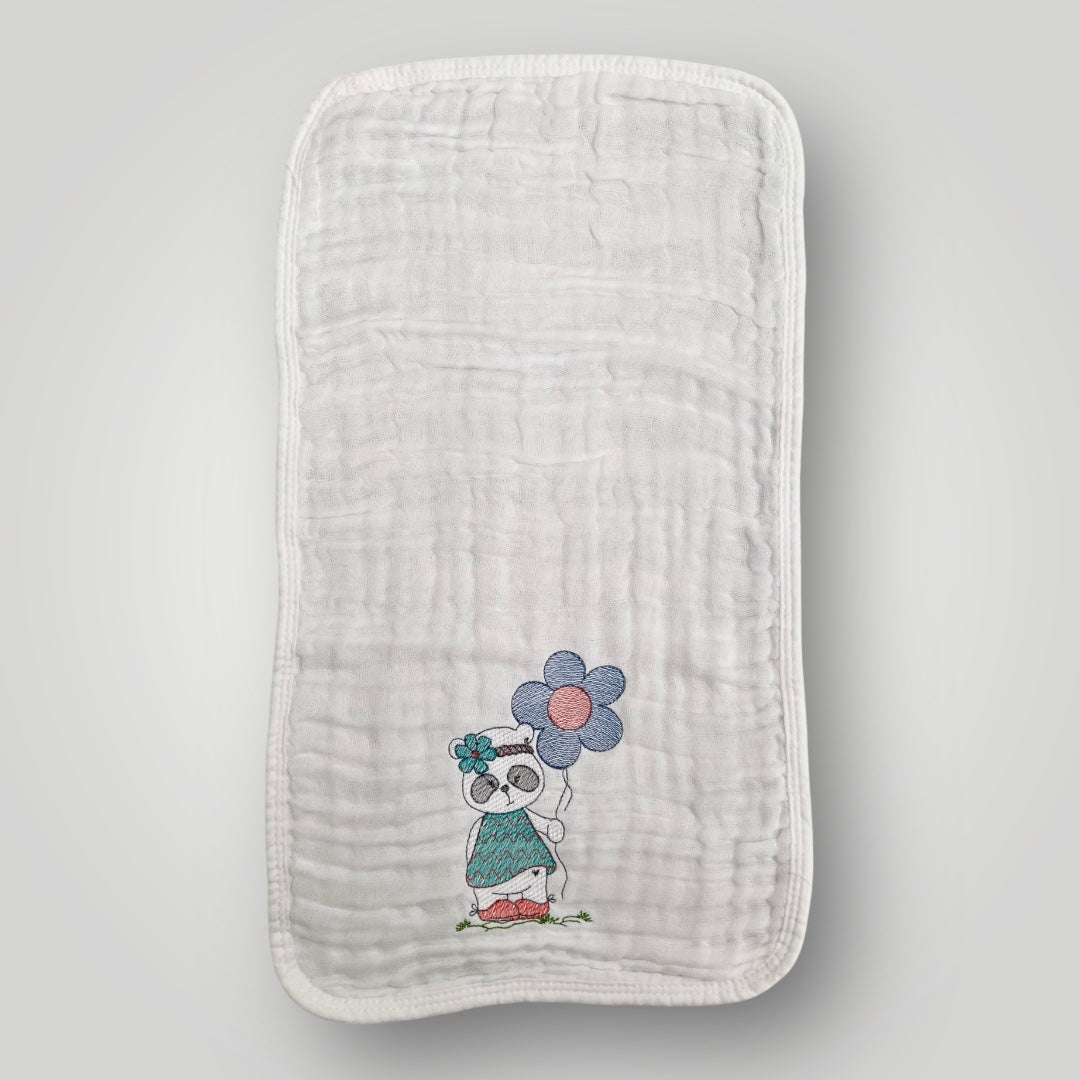 Hippie Girl & Flower - Burp Cloth