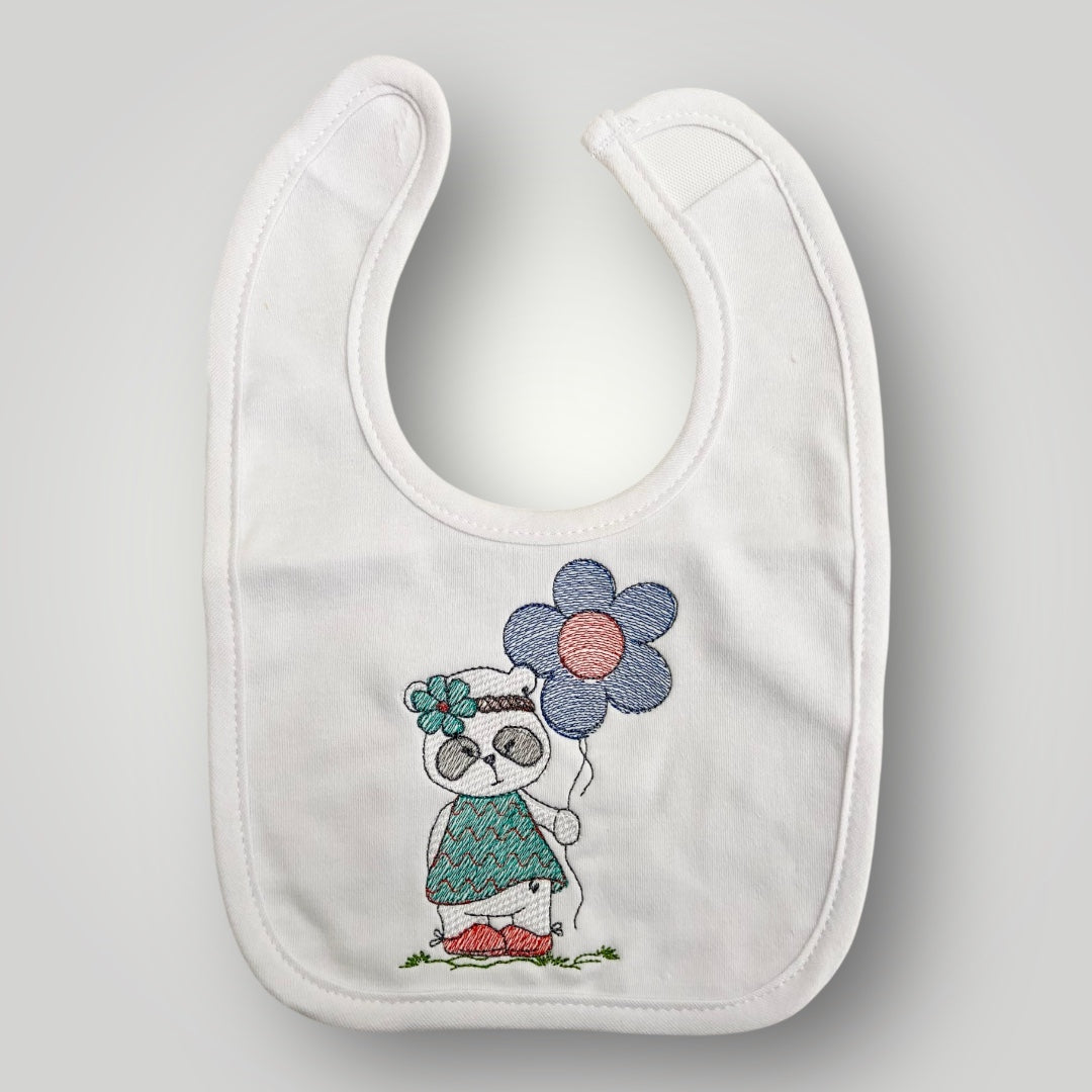 Hippie Girl & Flower - Bib