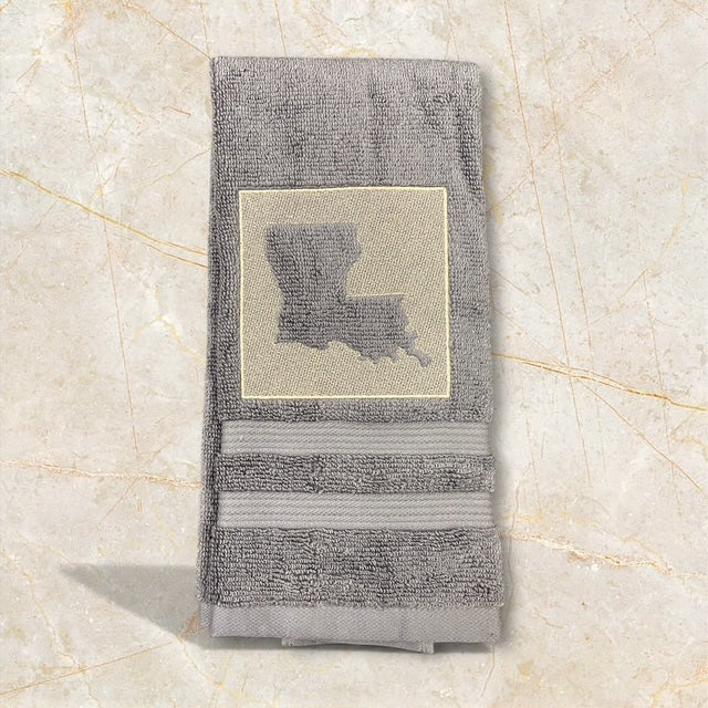 Home Sweet Louisiana embossed embroidered hand towel