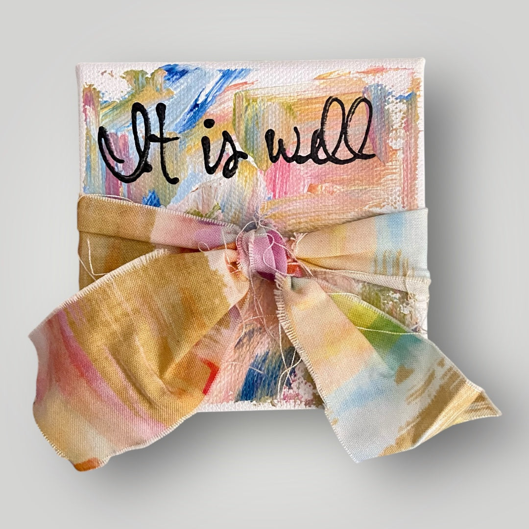 It is well gospel art canvas with calming script