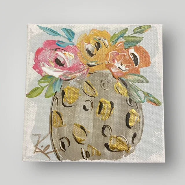 Leopard Print Floral gospel art canvas with floral and leopard pattern