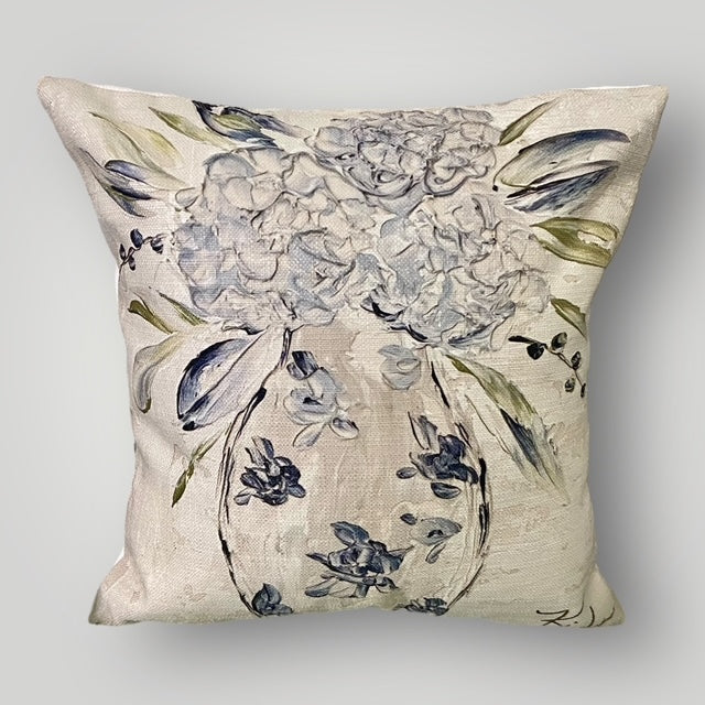Light Blue Hydrangea Throw Pillow