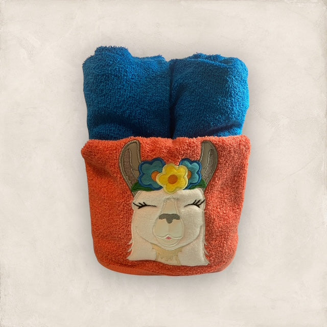 Llama Hooded Towel - Embroidered