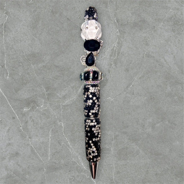 Midnight Meow Beaded Pen