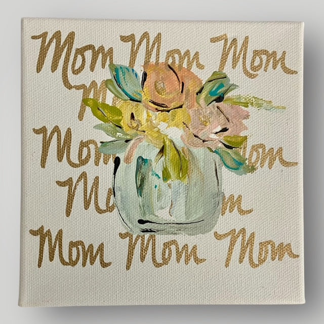 Mom with Flowers in Vase - Gospel Art Canvas