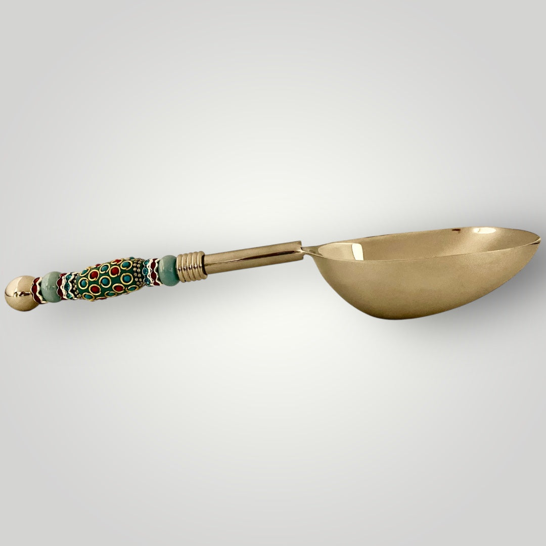 Nut/Ice Scoop - Beaded - Turquoise Desert Red