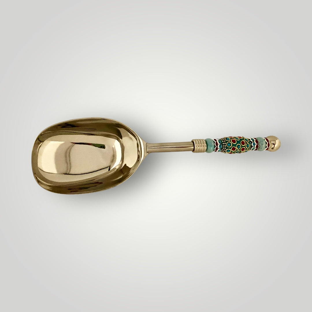 Nut/Ice Scoop - Beaded - Turquoise Desert Red