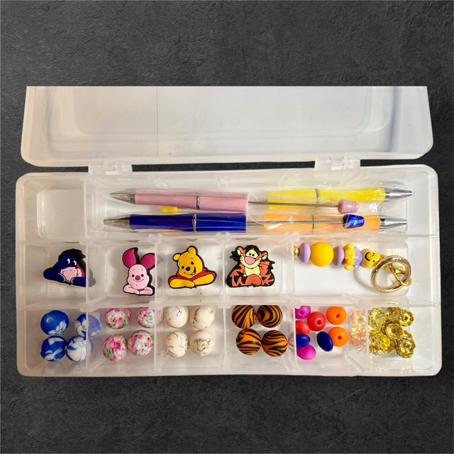 Oh Bother beadable pen kit with honey?inspired beads