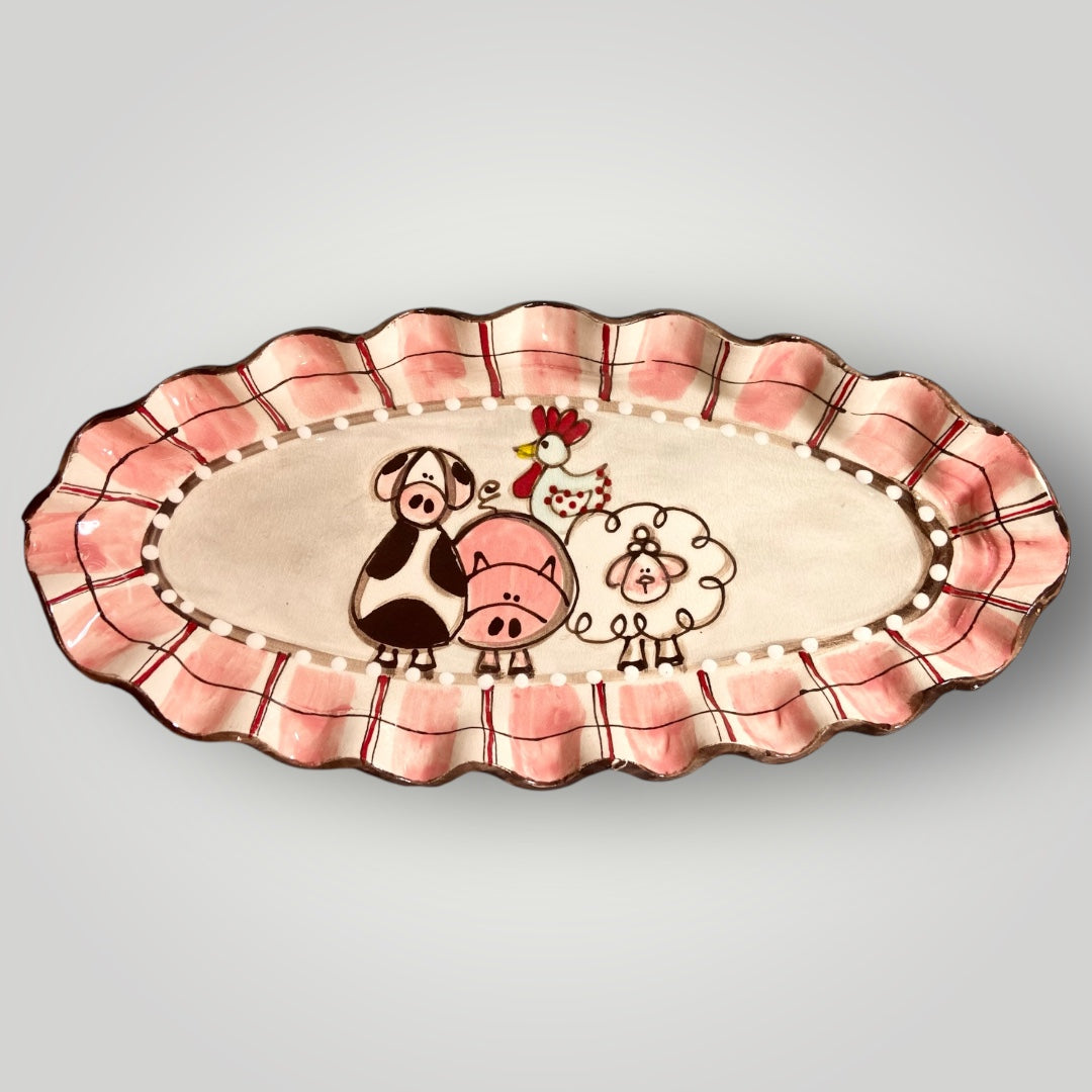 Oval Ruffle Tray - Farmhouse - Heartfelt Traditions Pottery