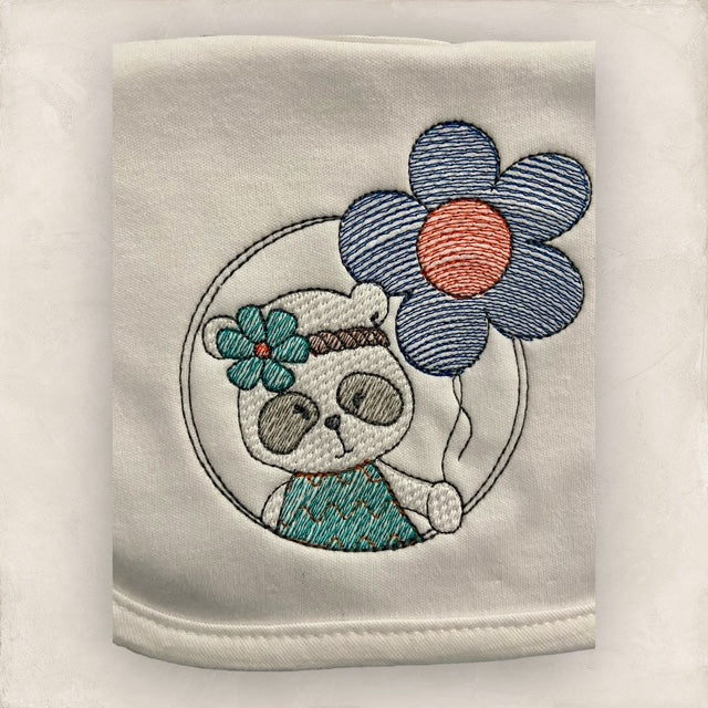 Panda Hippie Girl Blanket Set - (3 pcs)