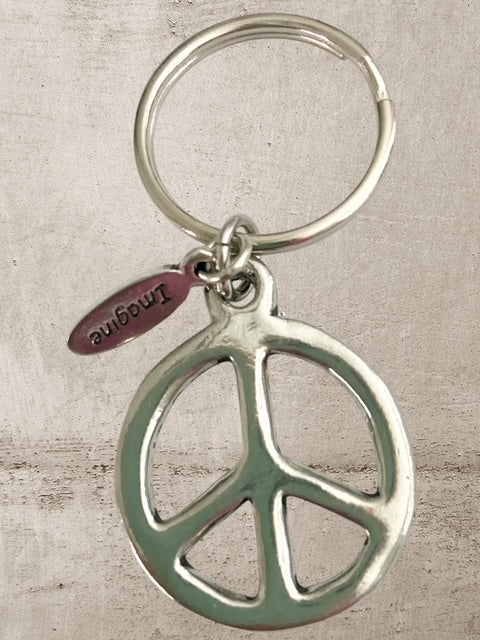 Peace Symbol - Pewter Keychain - KC-225