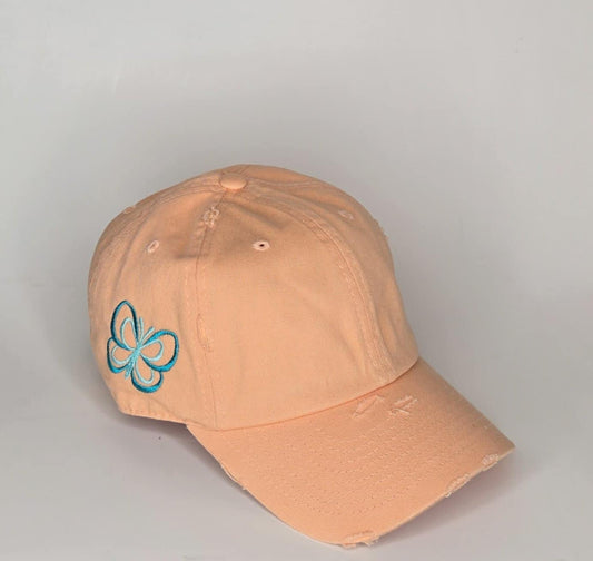 Butterfly Breeze- Baseball Hat Peach