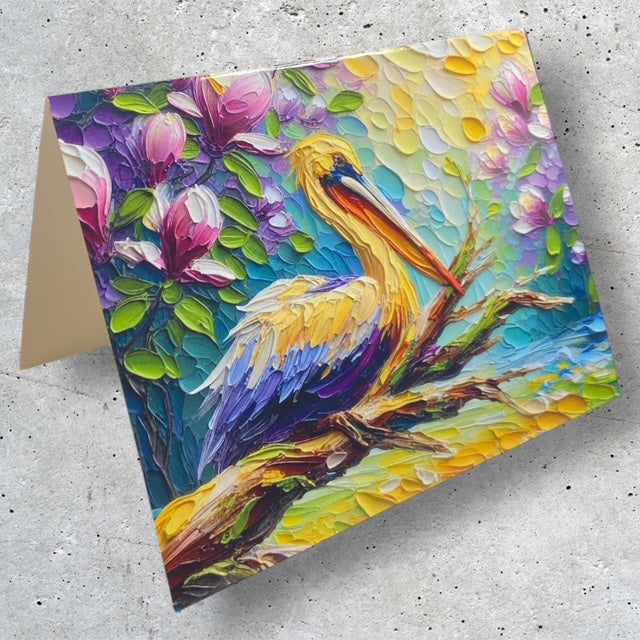 Pelican on a Branch - Magnolia Collection #1 - Note Card