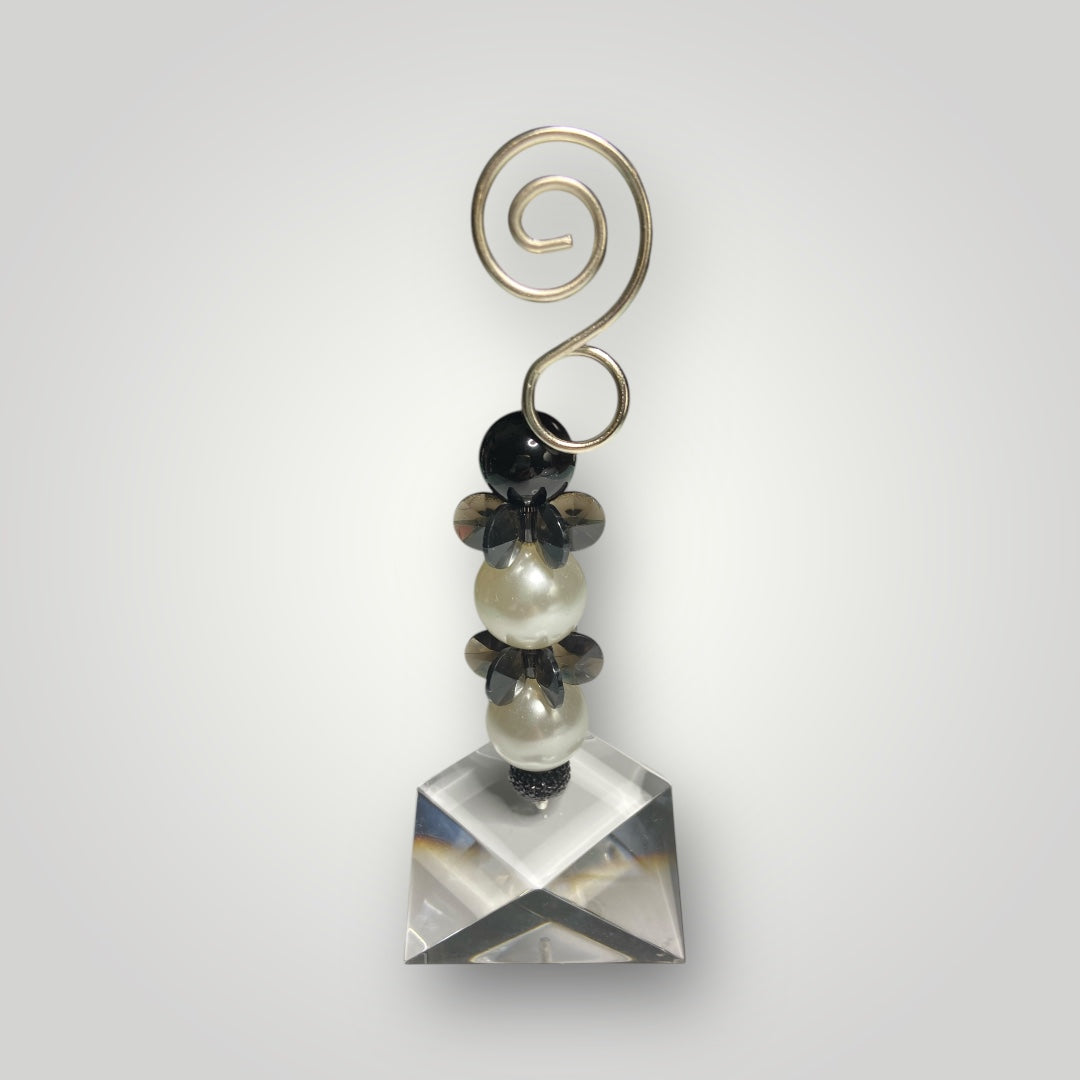 Photo-Memo Holder - Beaded - Black & White