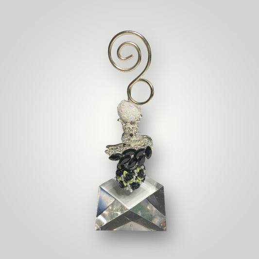 Photo-Memo Holder - Beaded - Crowned Swan