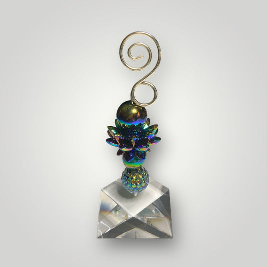 Photo-Memo Holder - Beaded - Oil Slick Lotus