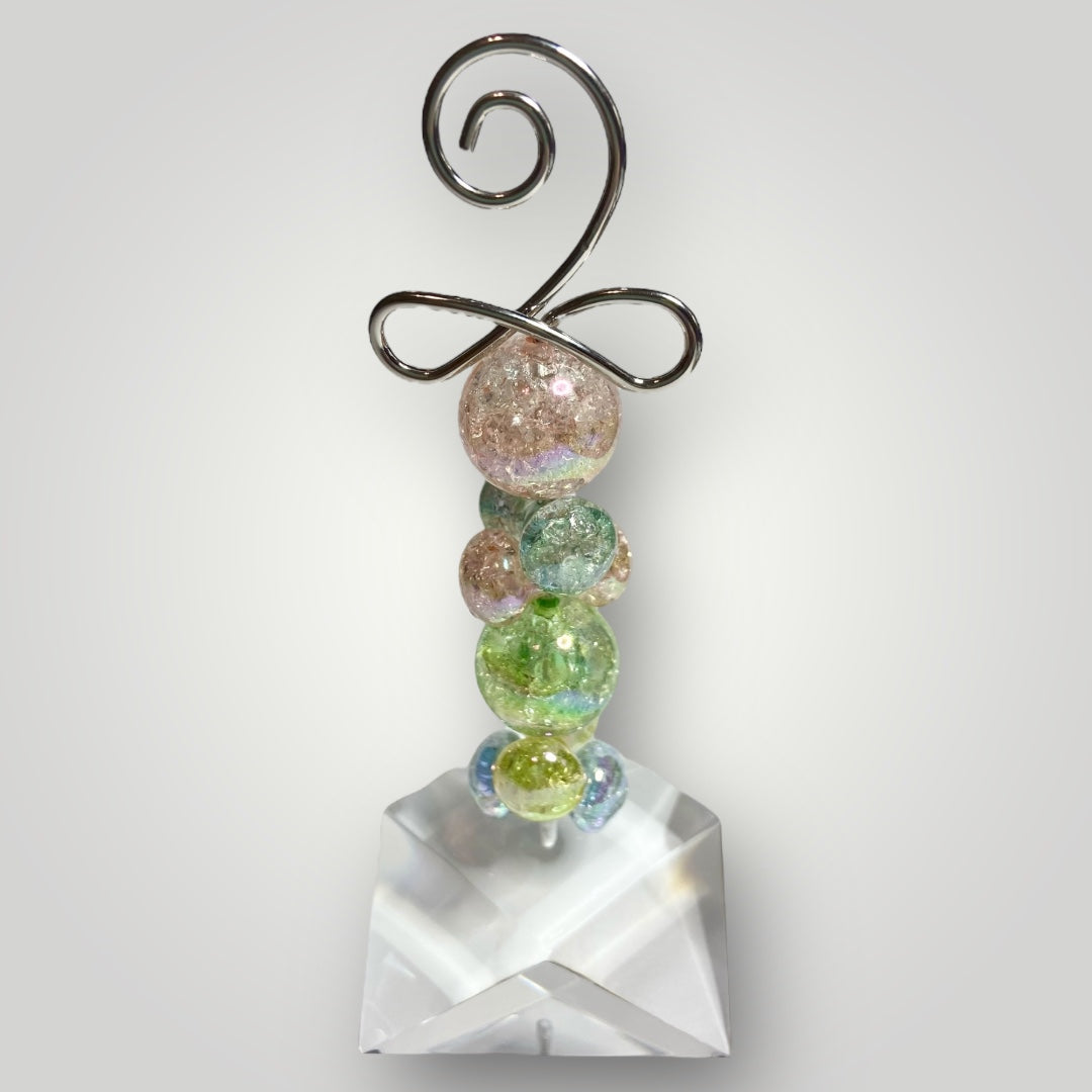 Photo-Memo Holder - Beaded - Pastel Crackle