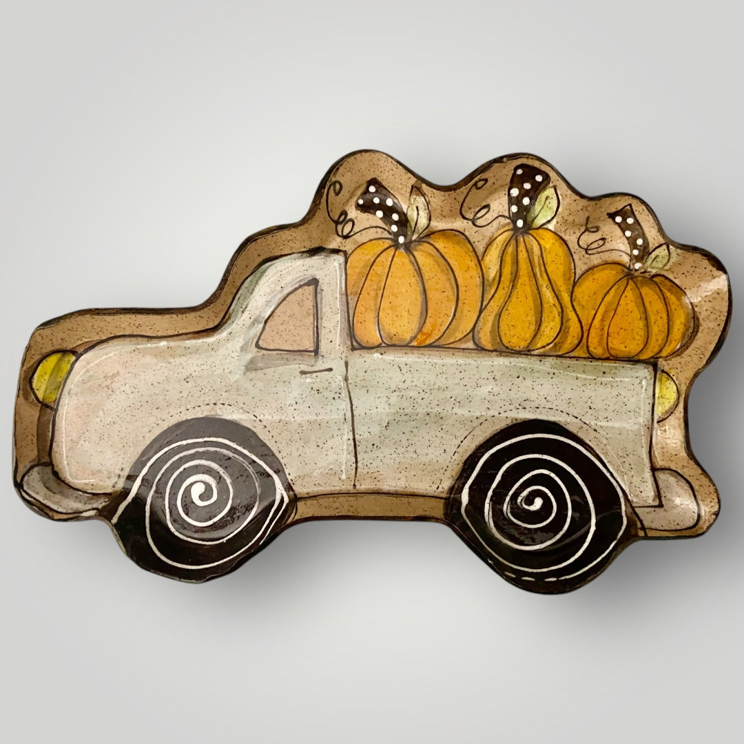 Pick-Up Truck with Pumpkins Tray - Heartfelt Traditions Pottery