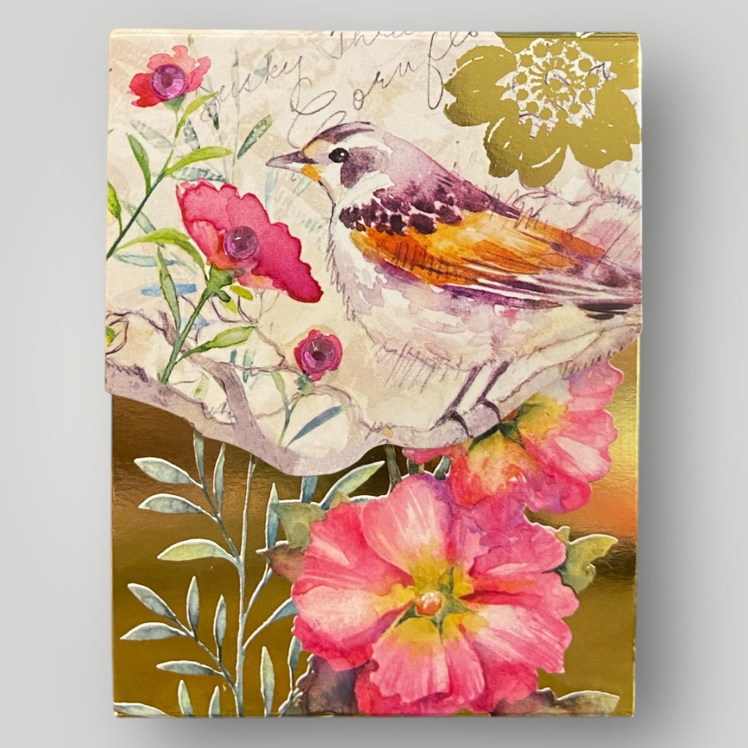 Pocket Notepad - Pink Floral Bird