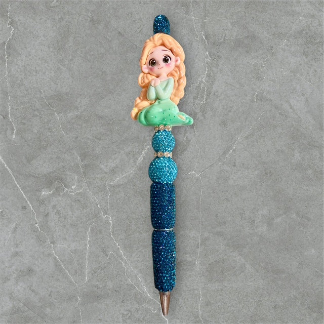 Pretty Princess in Teal Beaded Pen