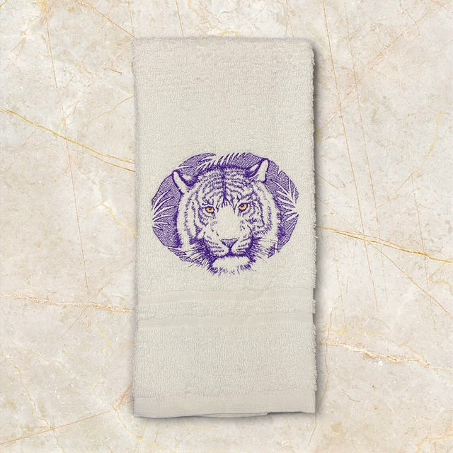 Purple Pride embossed embroidered hand towel