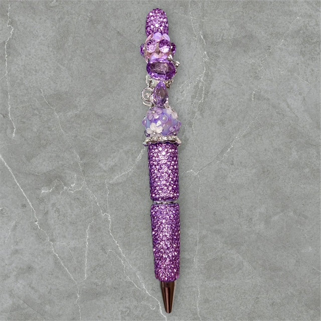 Purple Purrfection Beaded Pen