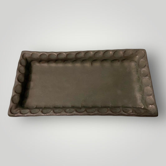 Rectangular Tray - Peppercorn - Fingerprint Pottery