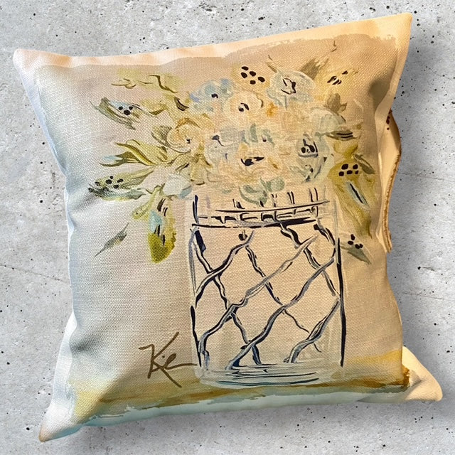 Robin's Vase Throw Pillow