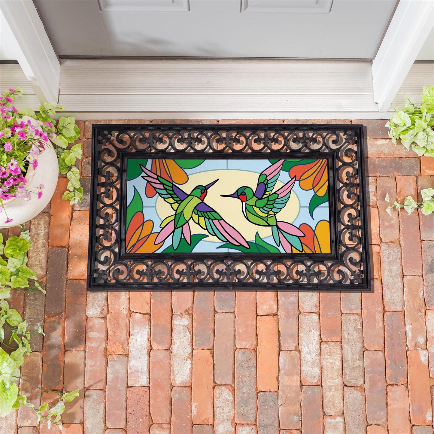 Stained Glass Hummingbirds Switch Mat Insert