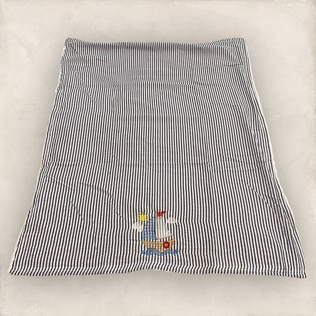 Sailing Minky Blanket - Navy