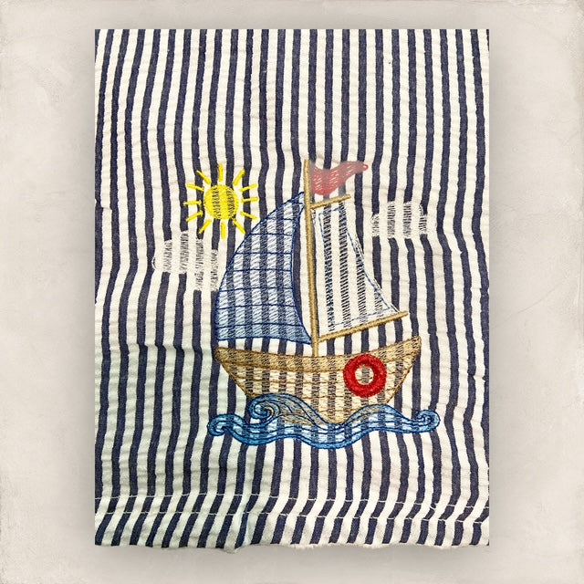 Sailing Minky Blanket - Navy