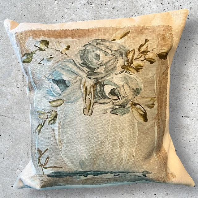 Sasha's Blue Flowers Throw Pillow