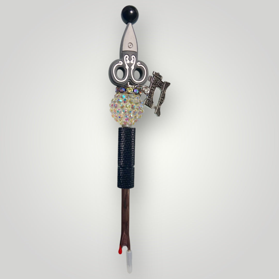 Seam Ripper - Beaded with Charm - Black-Clear-Gray