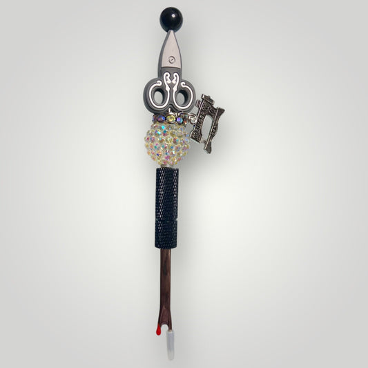 Seam Ripper - Beaded with Charm - Black-Clear-Gray