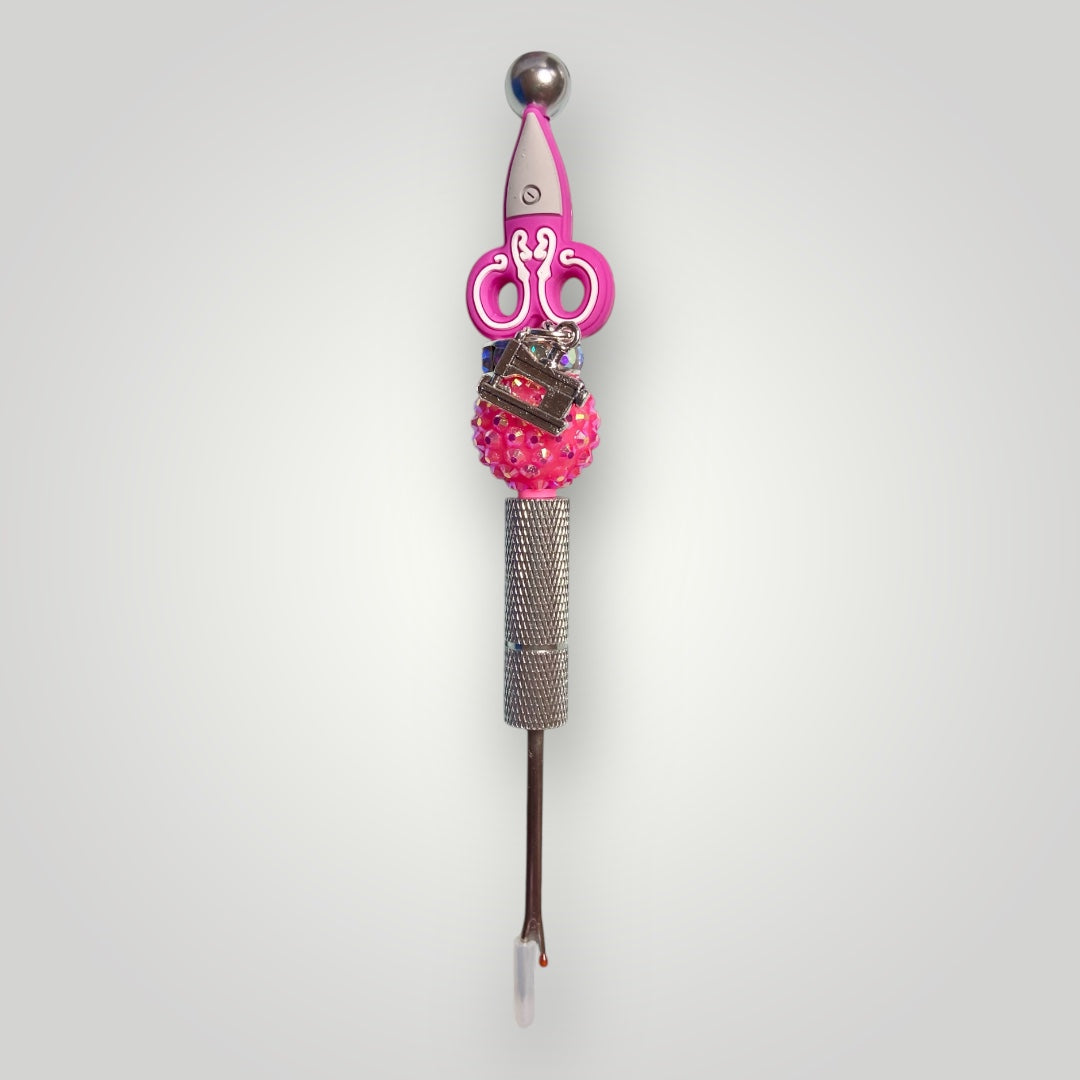 Seam Ripper - Beaded with Charm - Silver-Hot Pink