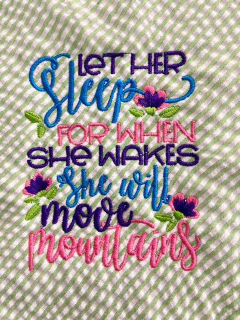 She Will Move Mountains Minky Blanket - Green