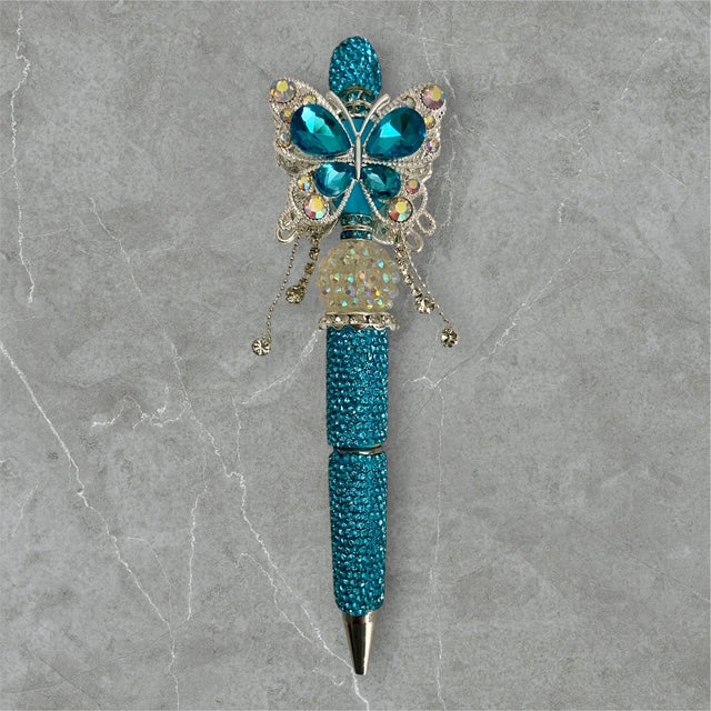 Shimmering in Teal - Beaded Pen