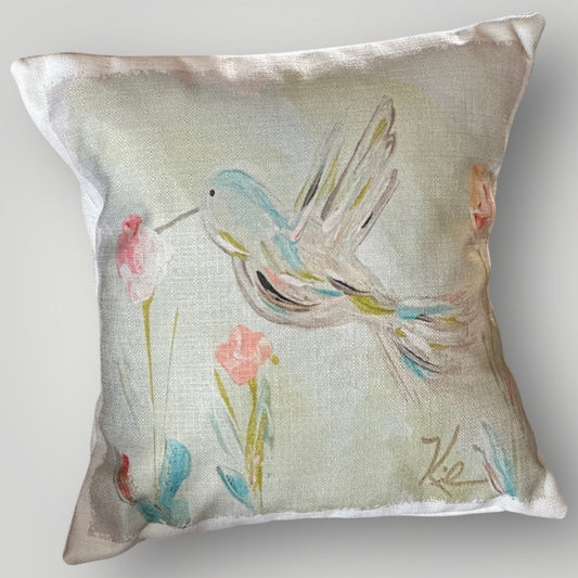 Single Hummingbird Throw Pillow