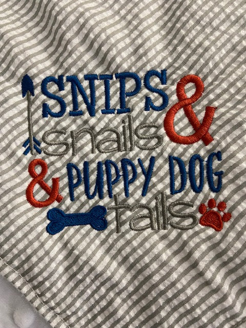 Snips & Snails & Puppy Dog Tails Minky Blanket - Gray