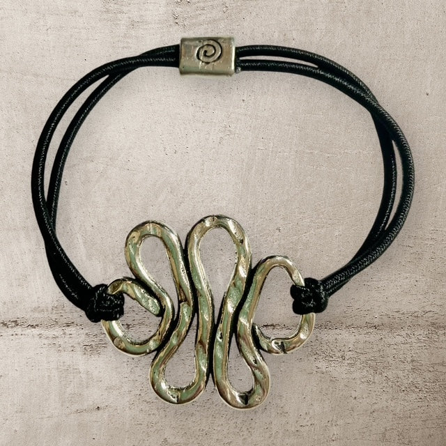 Squiggle Stretch Bracelet - Pewter - EB4