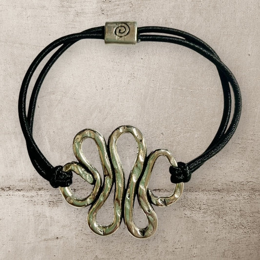 Squiggle Stretch Bracelet - Pewter - EB4
