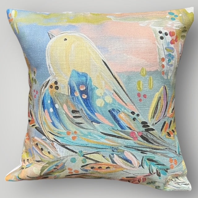 Summertime Birdie Throw Pillow
